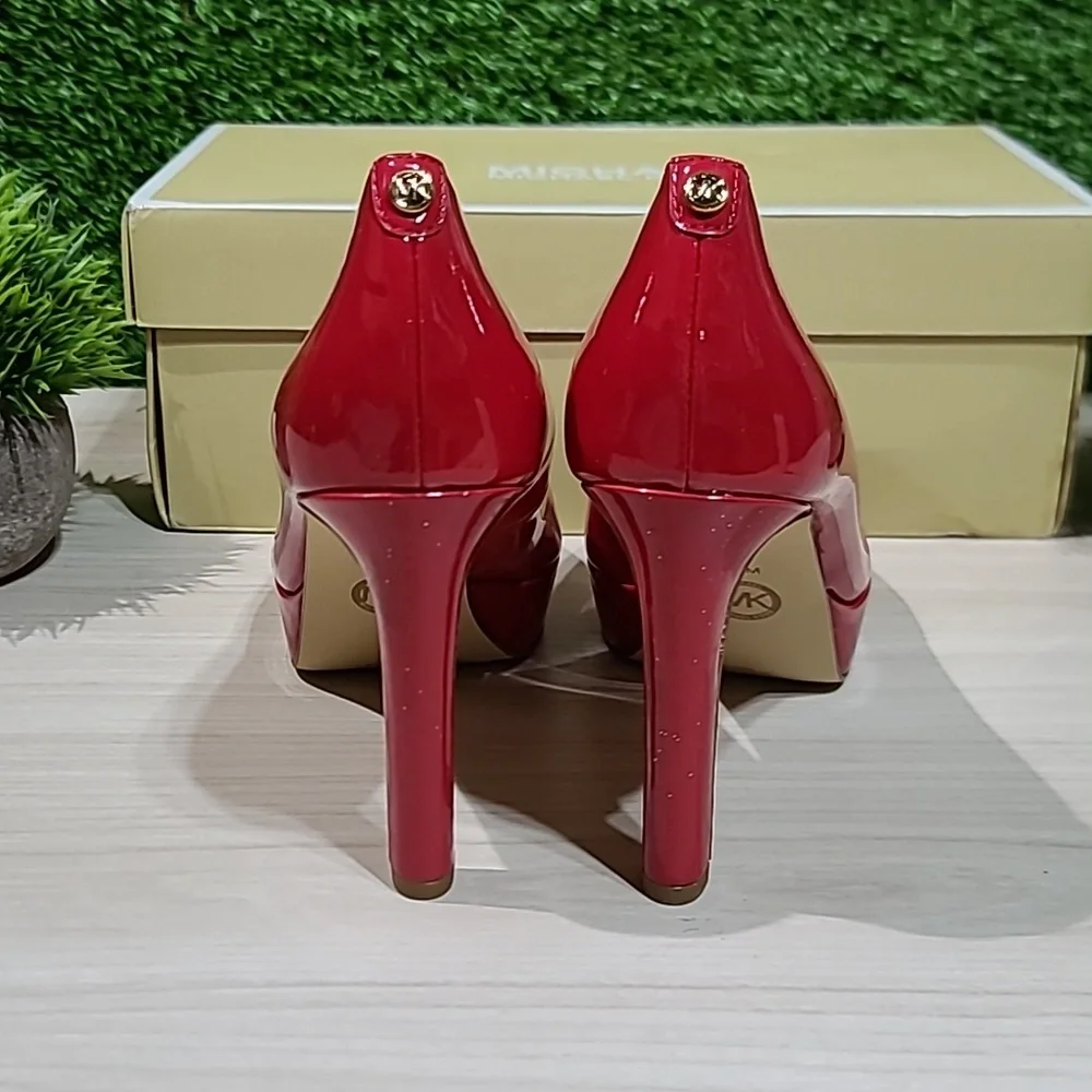 Michael Kors Chantal Platform Pump Crimson 7.5 M New - Picture 4 of 8